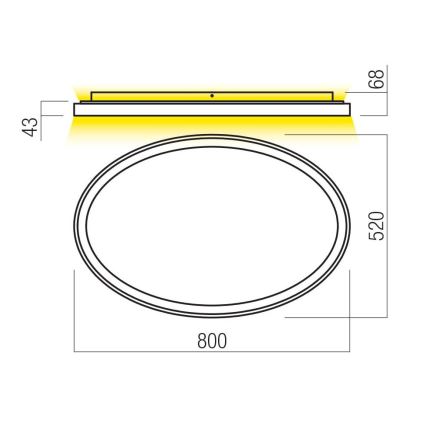 Redo 01-3811 - dimmbare LED-Deckenleuchte NOBU LED/80W/230V 3000/4000K CRI 90 schwarz