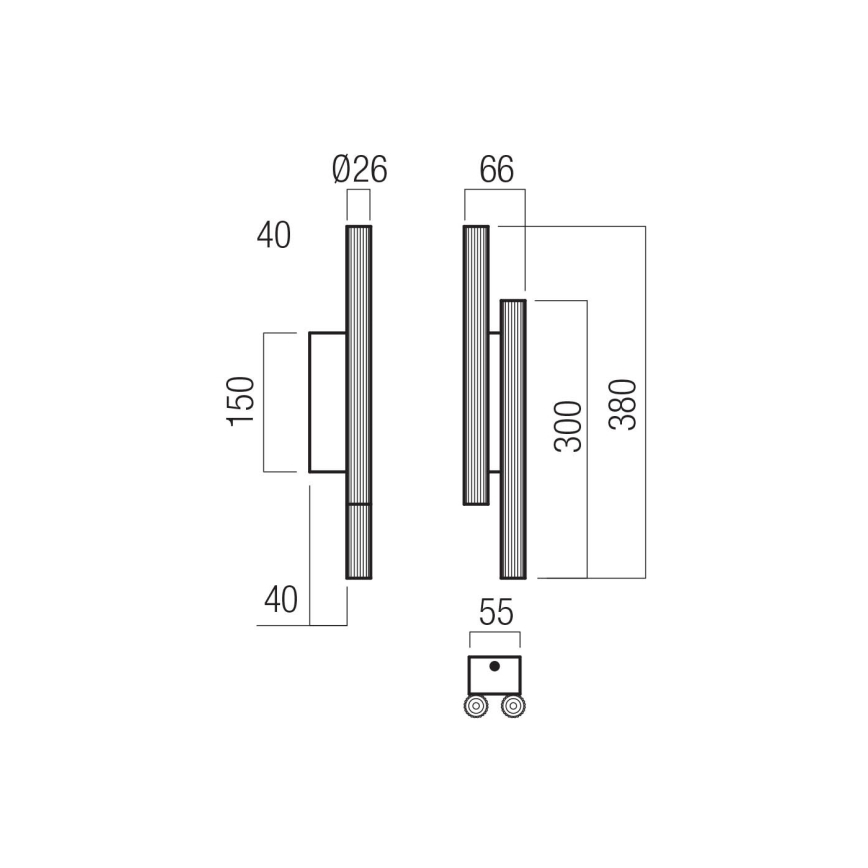 Redo 01-3852 - LED-Wandleuchte NIKOS 4xLED/4W/230V CRI 90 schwarz