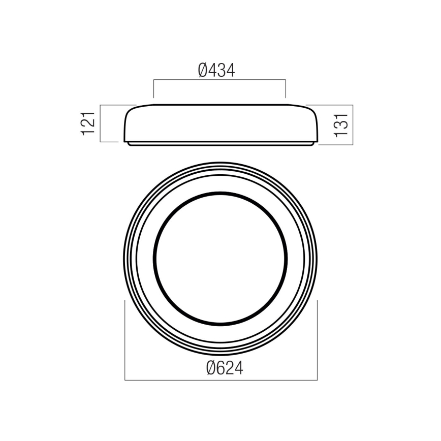 Redo 01-3941 - LED-Deckenleuchte DIP LED/40W/230V 2700/3000/4000/5000/6500K CRI 90 Ø 62,4 cm weiß