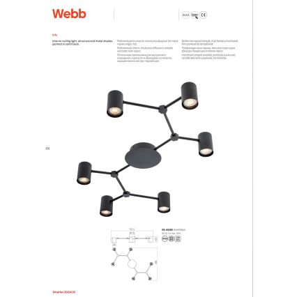 Redo 01-4048 - Strahler WEBB 6xGU10/10W/230V schwarz