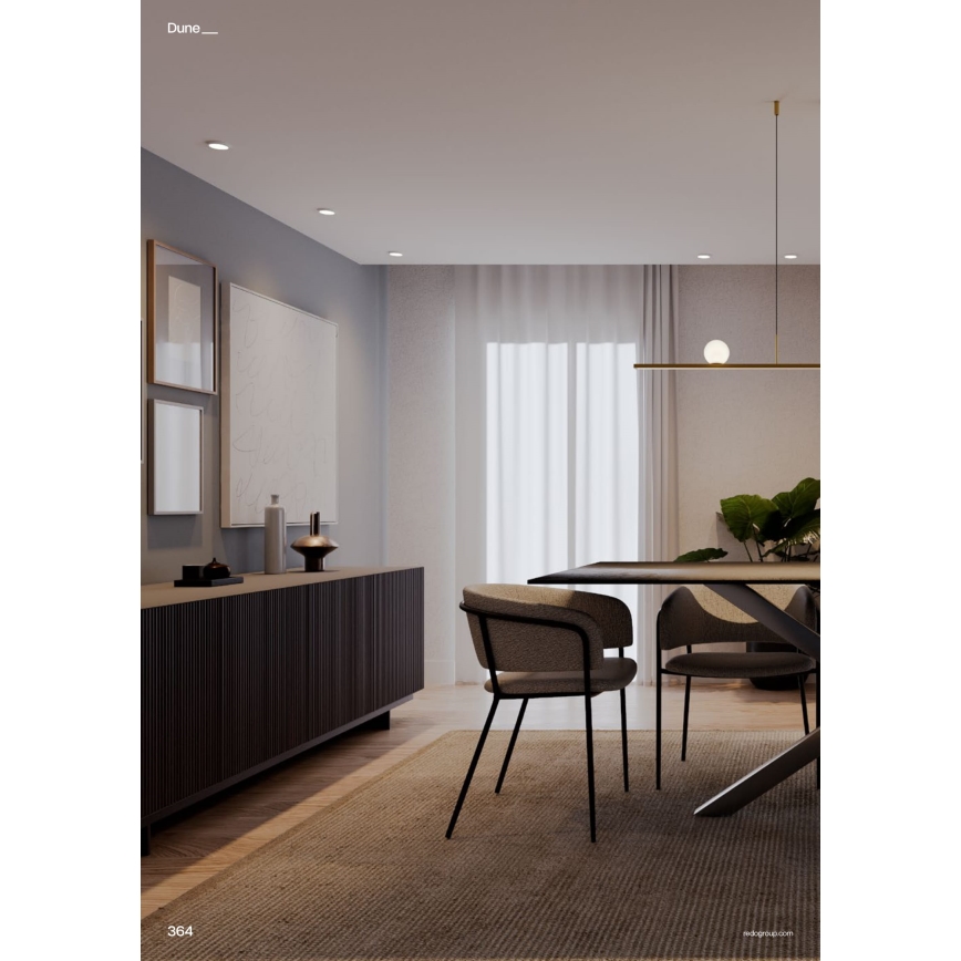 Redo 01-4301 - DUNE LED-dimmbare Pendelleuchte mit Seilaufhängung LED/48W/230V 3000K CRI 90 weiß/gold