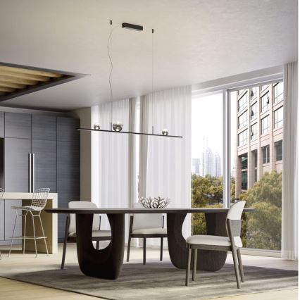 Redo 01-4302 - Dimmbare LED-Pendelleuchte mit Seilaufhängung DUNE LED/48W/230V 3000K CRI 90 schwarz/rauchfarben