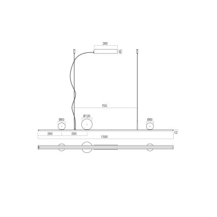 Redo 01-4302 - Dimmbare LED-Pendelleuchte mit Seilaufhängung DUNE LED/48W/230V 3000K CRI 90 schwarz/rauchfarben