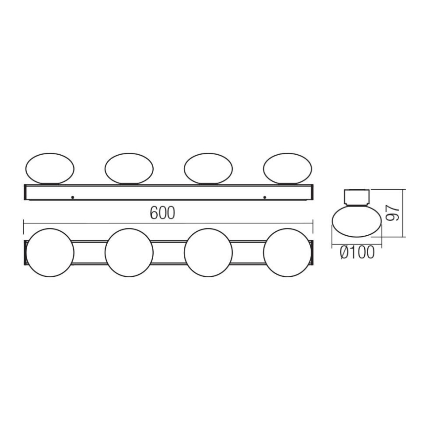 Redo 01-4310 - LED-Badezimmer-Deckenleuchte OVUM 4xLED/5W/230V 3000/4000K CRI 90 IP44 weiß/messing