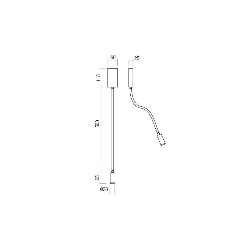 Redo 01-4475 - Flexible LED-Wandleuchte WALLIE LED/3W/230V CRI 90 USB Bronze