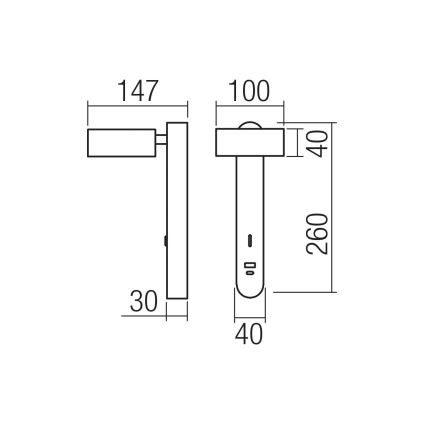 Redo 01-4641 - LED-Wandleuchte SADES LED/6W/230V CRI 90 USB goldfarben
