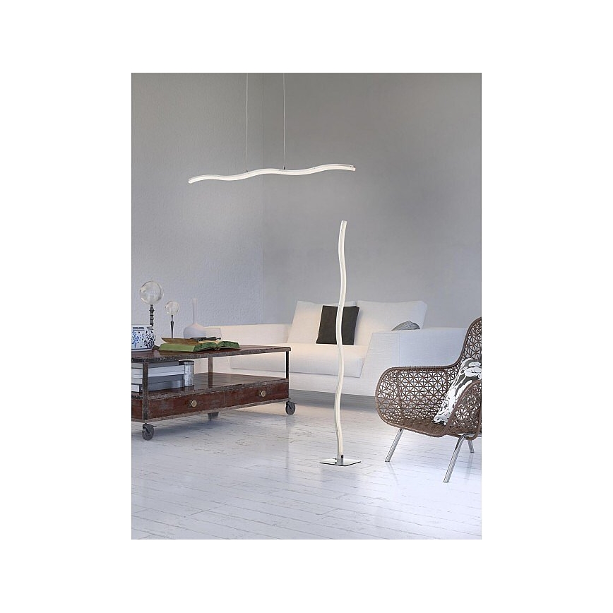 Redo 01-893 - LED-Pendelleuchte an Stahlseil PULSE LED/23,1W/230V mattchrom