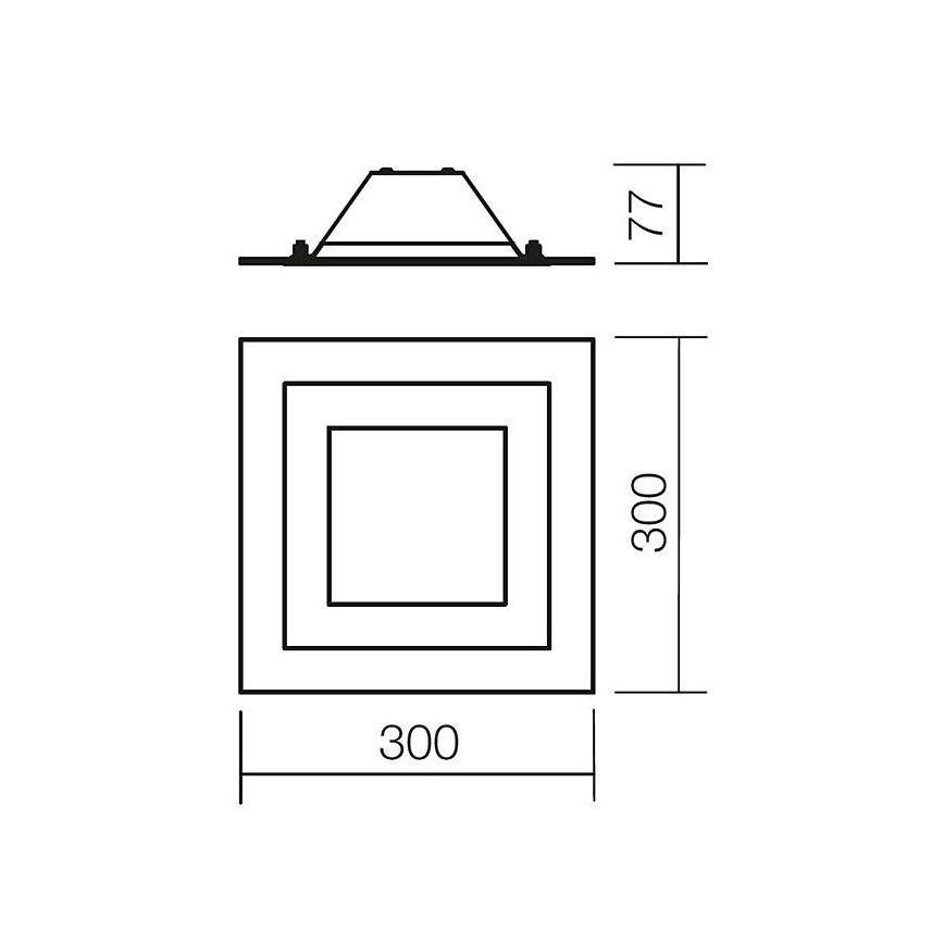 Redo 05-828 - Deckenleuchte SPECTRE 1xE14/28W/230V 30x30 cm glänzender Chrom/weiß