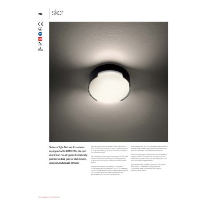 Redo 90003 - LED-Außendeckenleuchte SKOR LED/12W/230V IP54