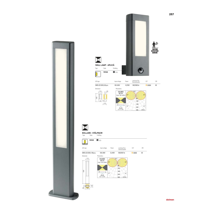 Redo 90125 - LED-Außenleuchte DOLMEN LED/12,44W/230V IP54 Anthrazit