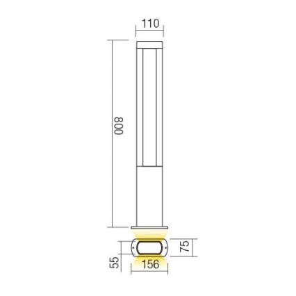 Redo 90125 - LED-Außenleuchte DOLMEN LED/12,44W/230V IP54 Anthrazit