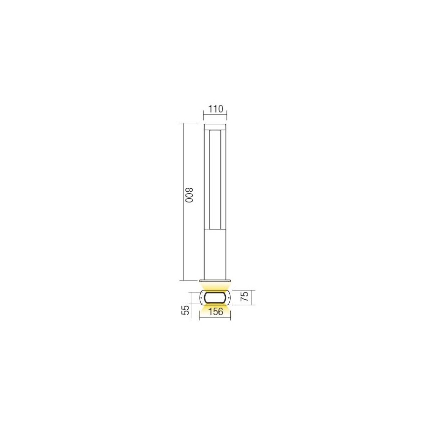 Redo 90125 - LED-Außenleuchte DOLMEN LED/12,44W/230V IP54 Anthrazit