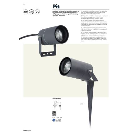 Redo 90183 - Außenleuchte PIT 1xGU10/35W/230V IP65