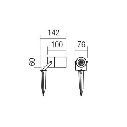 Redo 90183 - Außenleuchte PIT 1xGU10/35W/230V IP65