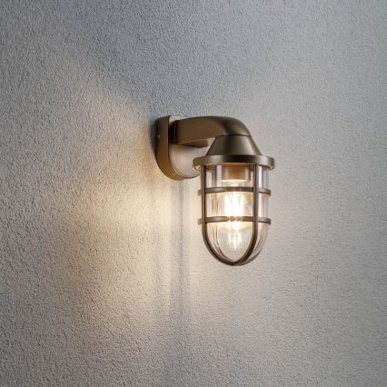 Redo 90205 - Außenwandleuchte CAGE 1xE27/28W/230V IP44 Messing