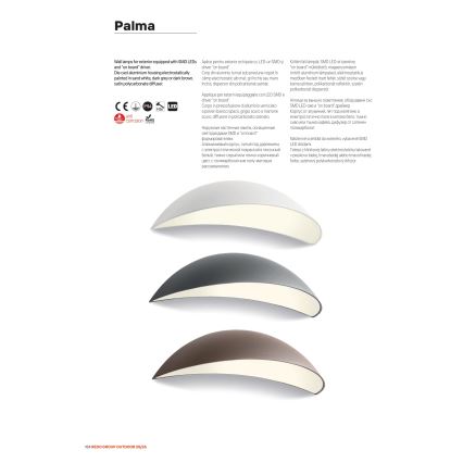 Redo 90235 - LED-Außenwandleuchte PALMA/18W/230V 3000K IP54 Anthrazit