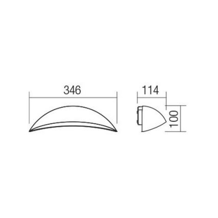 Redo 90235 - LED-Außenwandleuchte PALMA/18W/230V 3000K IP54 Anthrazit