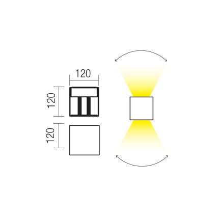 Redo 90298 - LED Außenwandleuchte VARY 2xLED/10W/230V 3000K IP54 braun