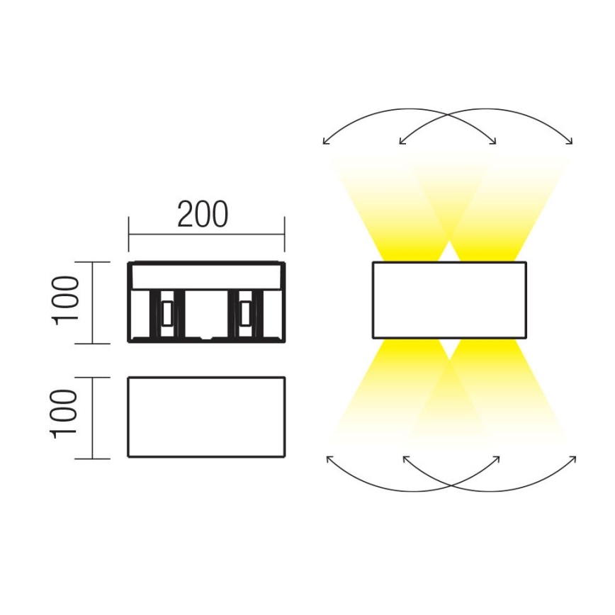 Redo 90304 - LED-Außenwandleuchte VARY 4xLED/5W/230V 3000K IP54 braun