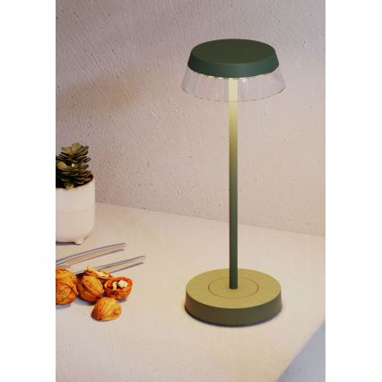 Redo 90309 - LED dimmbare Touch-Tischlampe ILUNA LED/2,5W/5V 2700-3000K 3000 mAh IP65 grün