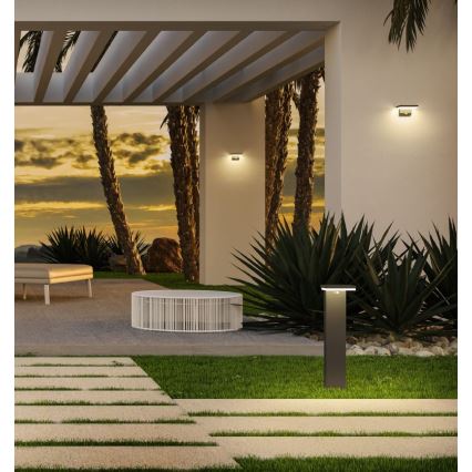 Redo 90535 - LED-Solarwandleuchte mit Sensor TAIYO LED/2W/3,7V 3000K 2200 mAh IP54 anthrazit