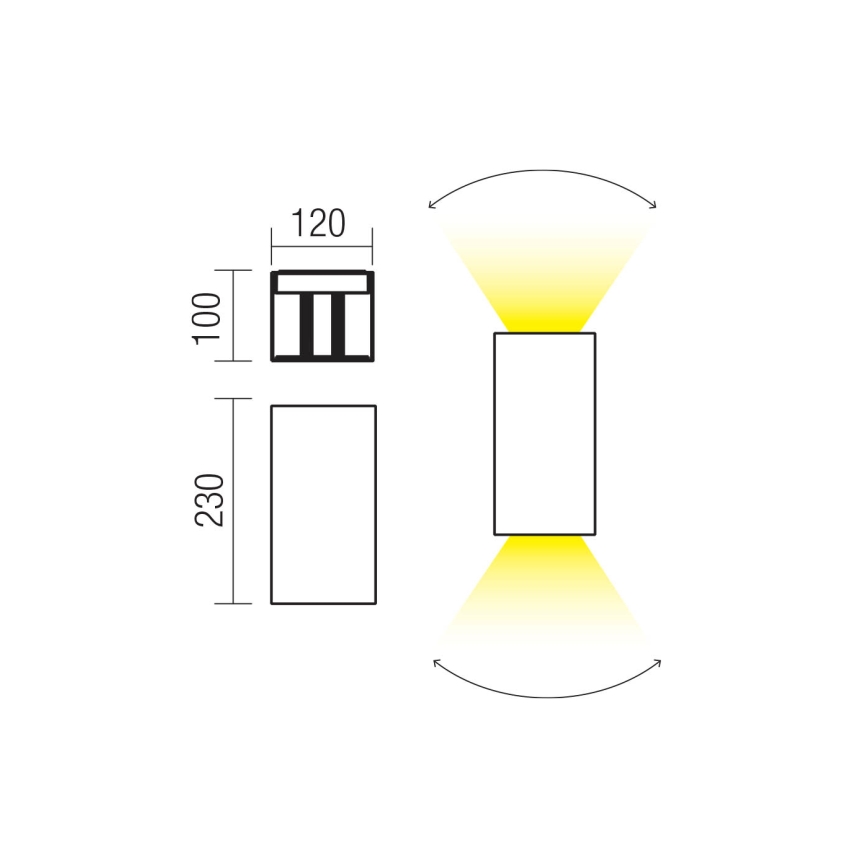 Redo 90552 - LED-Außenwandleuchte VARY 2xLED/10W/230V 3000K IP54 weiß