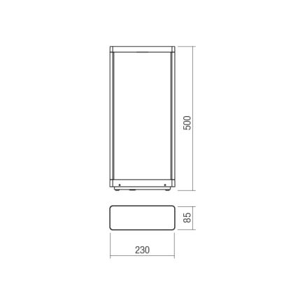 Redo 90581 - LED-Außenleuchte WAKE, 8W/230V, 3000K, 50 cm, IP65, Anthrazit