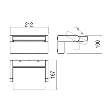 Redo 90585 - LED Außenwandleuchte FLIP LED/20W/230V 3000K CRI 90 IP54 braun