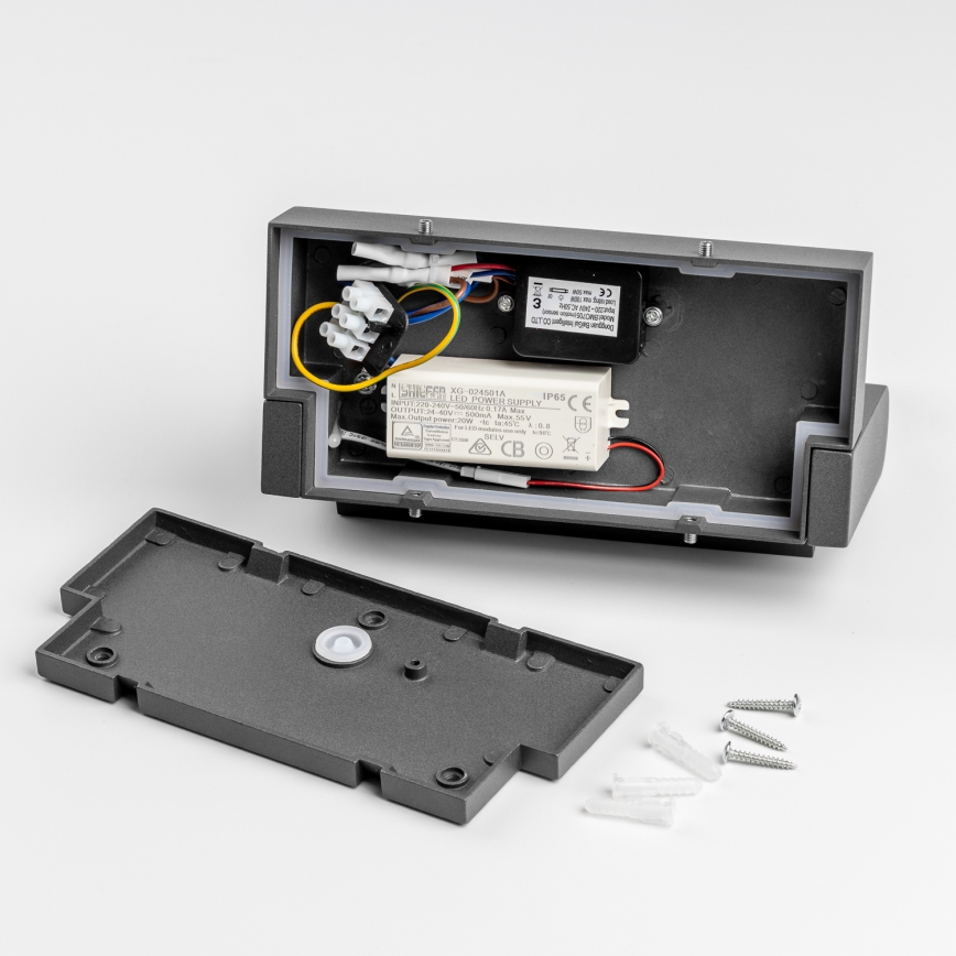 Redo 90587 - LED-Außenwandleuchte mit Sensor FLIP LED/20W/230V 3000K CRI 90 IP54 Anthrazit