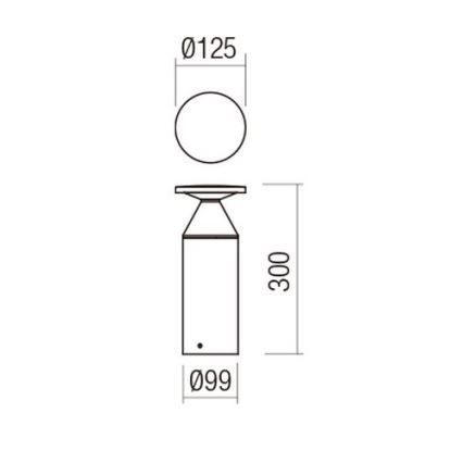 Redo 90589 - LED-Außenleuchte BIRO LED/12W/230V 3000K 30 cm CRI 90 IP65 anthrazit
