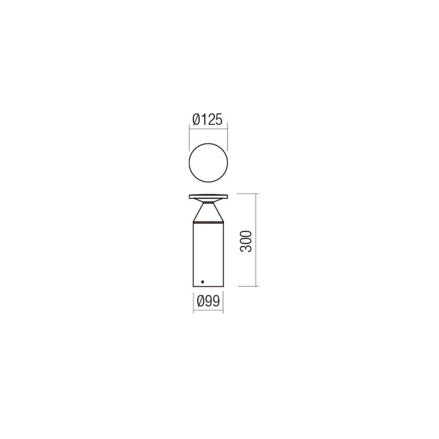 Redo 90589 - LED-Außenleuchte BIRO LED/12W/230V 3000K 30 cm CRI 90 IP65 anthrazit