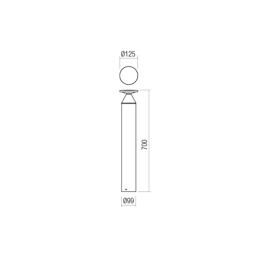 Redo 90591 - LED-Außenleuchte BIRO LED/12W/230V 3000K 70 cm CRI 90 IP65 Anthrazit