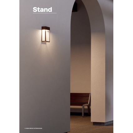 Redo 90604 - LED-Außenwandleuchte STAND, 20 W, 230 V, 3000 K (CRI 90), IP65, braun