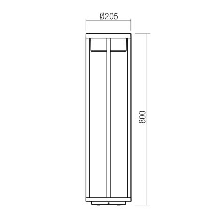 Redo 90677 - MAX LED-Außenleuchte, 15 W, 230 V, 3000 K, 80 cm, IP65, Anthrazit
