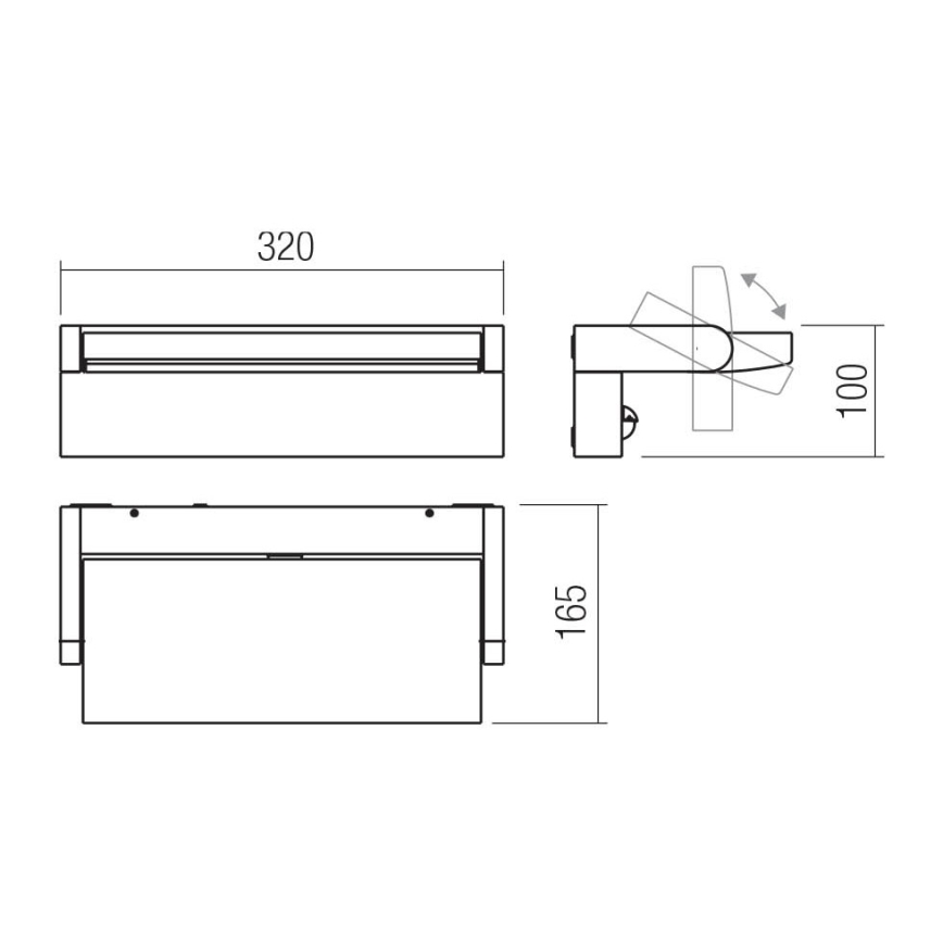 Redo 90715 - LED Außenwandleuchte FLIP LED/40W/230V 3000/4000/5000K CRI 90 IP54 Anthrazit