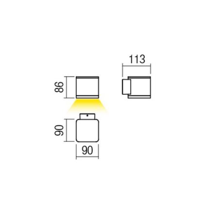 Redo 9080 - LED-Außenwandleuchte BETA LED/6W/230V 3000K IP54 braun