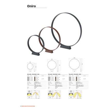 Redo 91066 - LED Außenleuchte ONIRO LED/15W/230V 3000K 49,5 cm CRI 90 IP65 Anthrazit