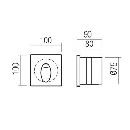 Redo 91200 - LED-Außen-Orientierungsleuchte BAST LED/2,5W/230V 3000K CRI 90 IP65 Anthrazit