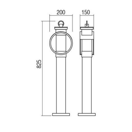 Redo 9573 - Außenlampe COMPASS 1xE27/42W/230V IP33