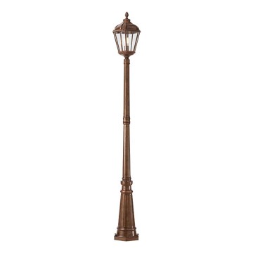 Redo 9662 - Außenleuchte ESSEN 1xE27/70W/230V 221,5 cm IP44 Braun/Patina