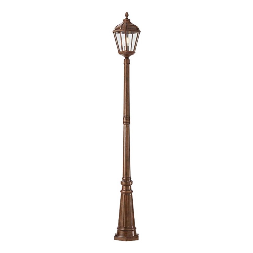 Redo 9662 - Außenleuchte ESSEN 1xE27/70W/230V 221,5 cm IP44 Braun/Patina