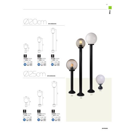 Redo 9776 - Außenleuchte SFERA 1xE27/42W/230V IP44 25x125 cm braun