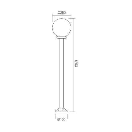Redo 9776 - Außenleuchte SFERA 1xE27/42W/230V IP44 25x125 cm braun