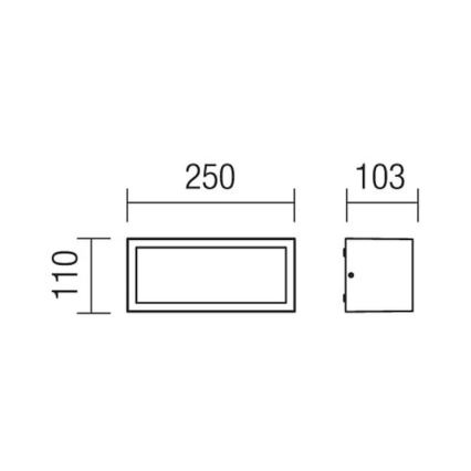 Redo 9899 - Außenwandleuchte BRICK 1xE27/23W/230V IP54