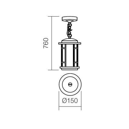 Redo 9956 - Auβen-Deckenleuchte BRISTOL 1xE327/42W230V IP23