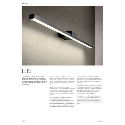 Redo01-3269 - LED-Spiegelbeleuchtung für Badezimmer ASTON LED/12W/230V 60 cm CRI 90 IP44 glänzendes Chrom