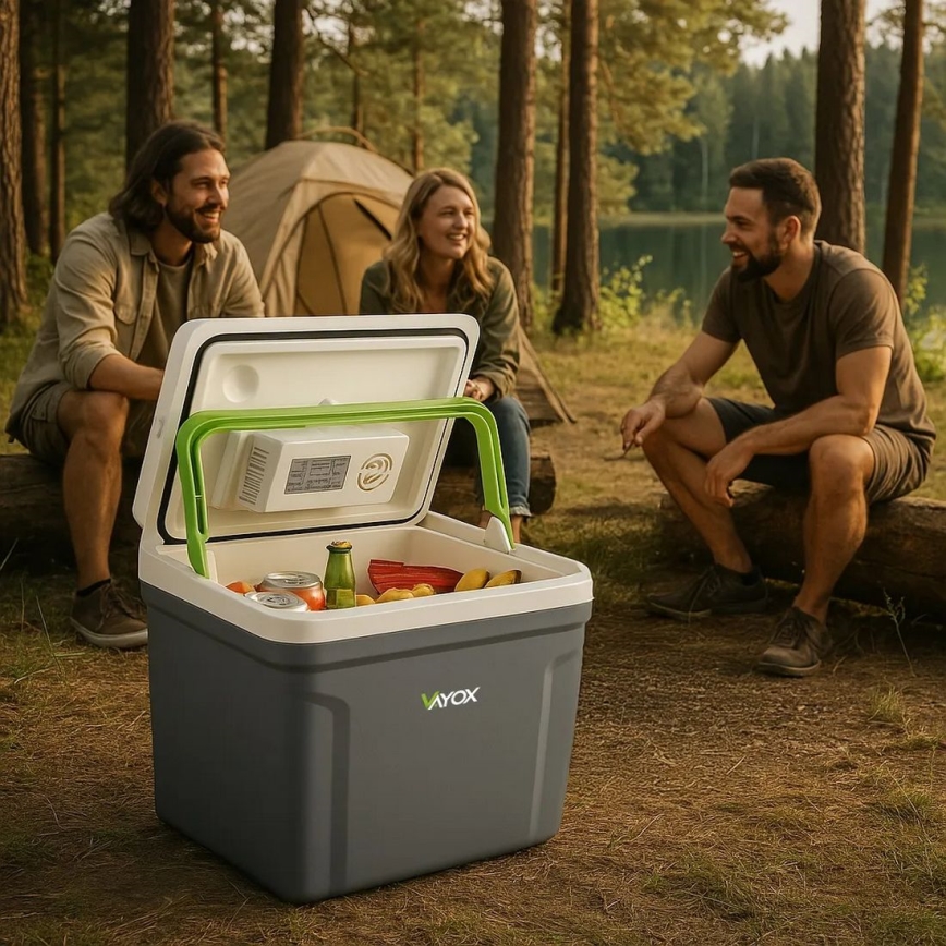 Reise-Kühlbox mit Heizfunktion 27 l 230V/12V/24V grau