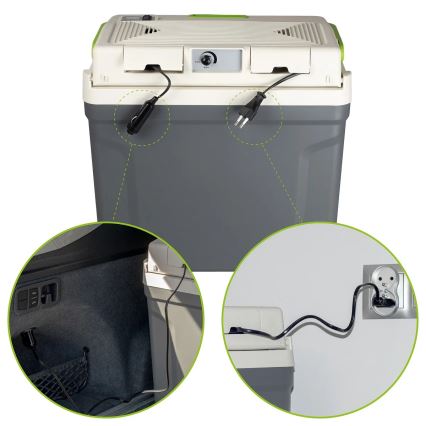Reise-Kühlbox mit Heizfunktion 27 l 230V/12V/24V grau