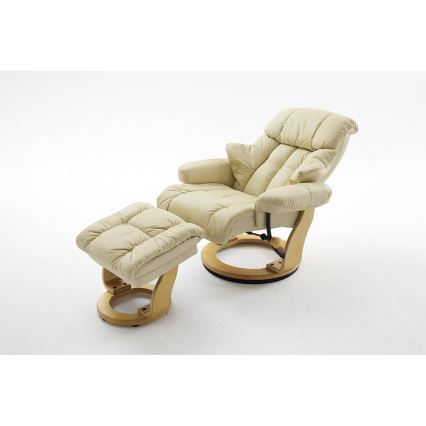 Relaxsessel HABI – Creme / Natur-Eiche