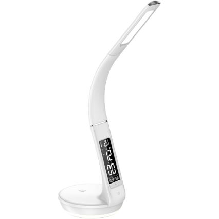 Dimmbare LED-Tischleuchte mit kabelloser Qi-Aufladung 5W und Anzeige LED/6W/230V/1xCR2032 3000/4000/6000K weiß
